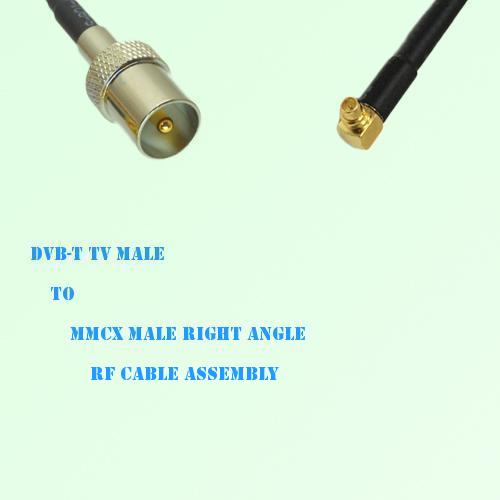 DVB-T TV Male to MMCX Male Right Angle RF Cable Assembly