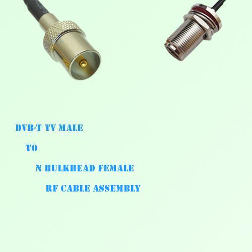DVB-T TV Male to N Bulkhead Female RF Cable Assembly