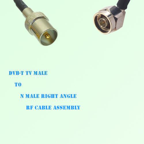DVB-T TV Male to N Male Right Angle RF Cable Assembly