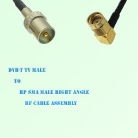 DVB-T TV Male to RP SMA Male Right Angle RF Cable Assembly