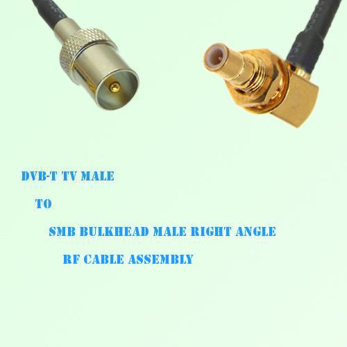 DVB-T TV Male to SMB Bulkhead Male Right Angle RF Cable Assembly DVB-T TV Male to SMB Bulkhead Male Right Angle RF Cable Assembly