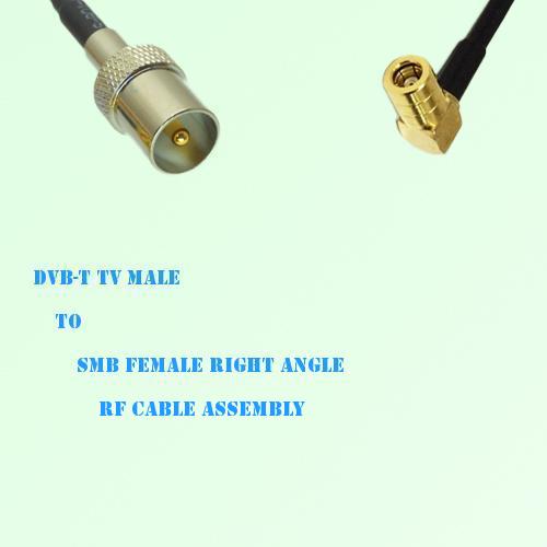 DVB-T TV Male to SMB Female Right Angle RF Cable Assembly