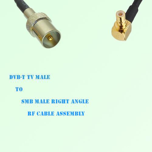 DVB-T TV Male to SMB Male Right Angle RF Cable Assembly