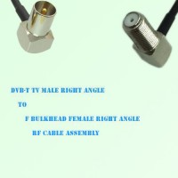 DVB-T TV Male R/A to F Bulkhead Female R/A RF Cable Assembly
