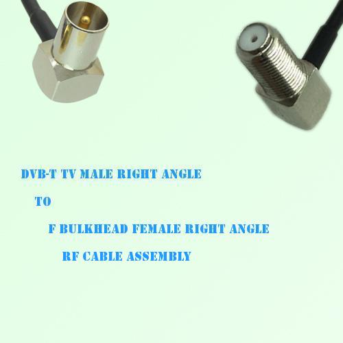 DVB-T TV Male R/A to F Bulkhead Female R/A RF Cable Assembly