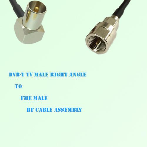 DVB-T TV Male Right Angle to FME Male RF Cable Assembly