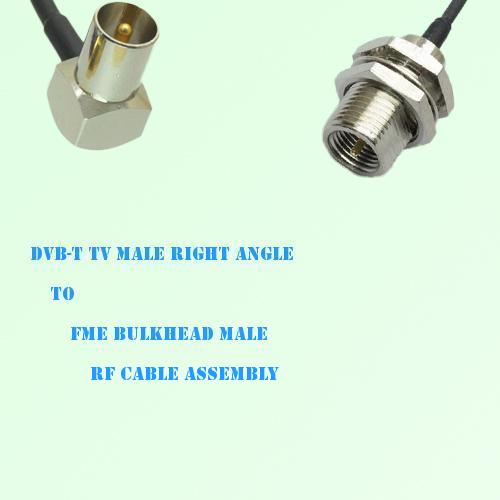 DVB-T TV Male Right Angle to FME Bulkhead Male RF Cable Assembly