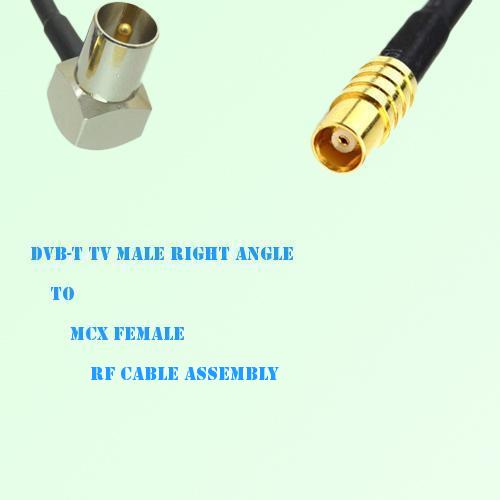 DVB-T TV Male Right Angle to MCX Female RF Cable Assembly