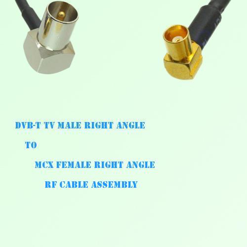 DVB-T TV Male Right Angle to MCX Female Right Angle RF Cable Assembly