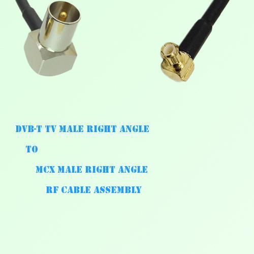 DVB-T TV Male Right Angle to MCX Male Right Angle RF Cable Assembly