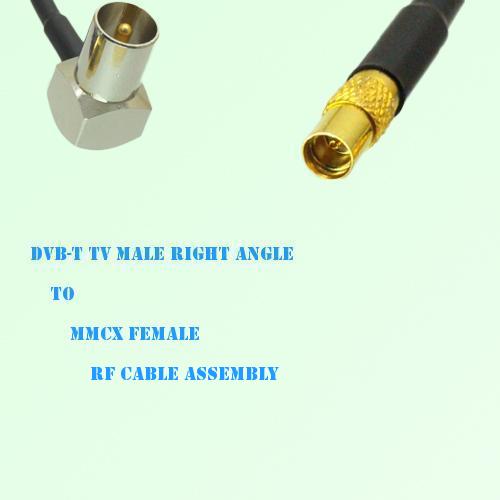 DVB-T TV Male Right Angle to MMCX Female RF Cable Assembly