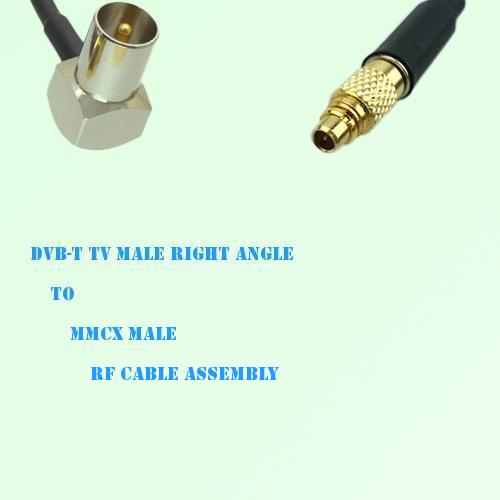 DVB-T TV Male Right Angle to MMCX Male RF Cable Assembly