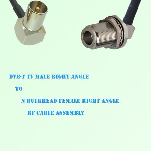 DVB-T TV Male R/A to N Bulkhead Female R/A RF Cable Assembly