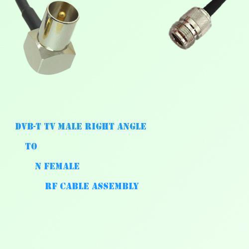 DVB-T TV Male Right Angle to N Female RF Cable Assembly