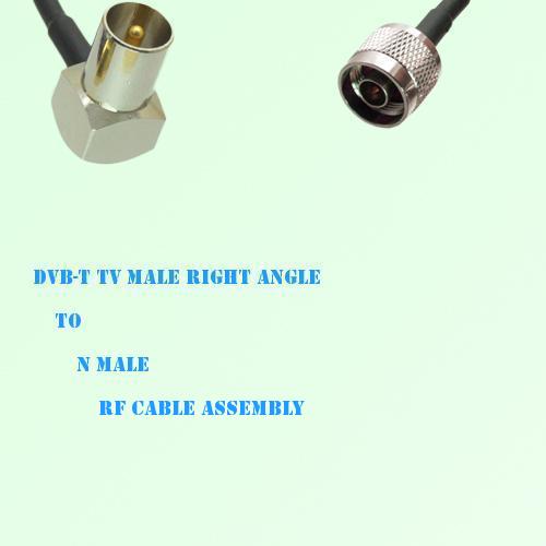 DVB-T TV Male Right Angle to N Male RF Cable Assembly