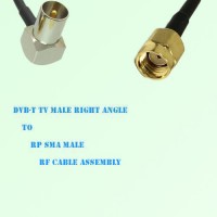 DVB-T TV Male Right Angle to RP SMA Male RF Cable Assembly