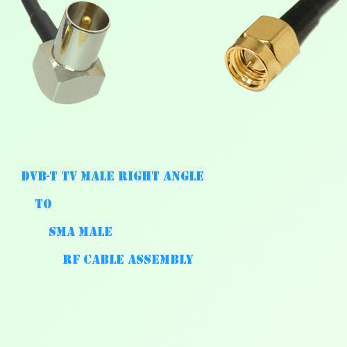 DVB-T TV Male Right Angle to SMA Male RF Cable Assembly