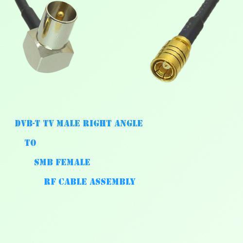 DVB-T TV Male Right Angle to SMB Female RF Cable Assembly