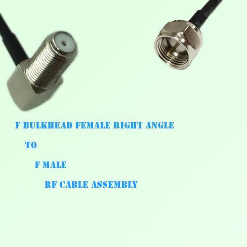 F Bulkhead Female Right Angle to F Male RF Cable Assembly F Bulkhead Female Right Angle to F Male RF Cable Assembly