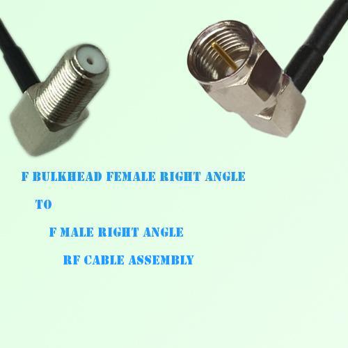 F Bulkhead Female Right Angle to F Male Right Angle RF Cable Assembly