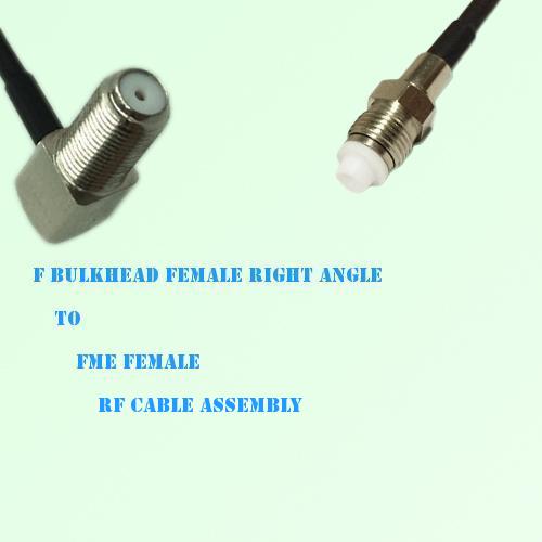 F Bulkhead Female Right Angle to FME Female RF Cable Assembly F Bulkhead Female Right Angle to FME Female RF Cable Assembly