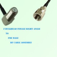 F Bulkhead Female Right Angle to FME Male RF Cable Assembly F Bulkhead Female Right Angle to FME Male RF Cable Assembly