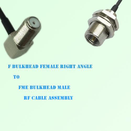 F Bulkhead Female Right Angle to FME Bulkhead Male RF Cable Assembly