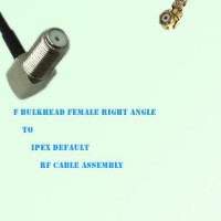 F Bulkhead Female Right Angle to IPEX RF Cable Assembly
