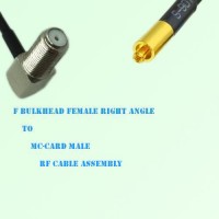F Bulkhead Female Right Angle to MC-Card Male RF Cable Assembly