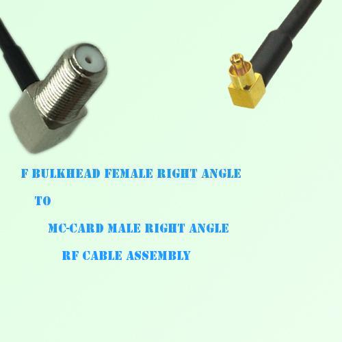 F Bulkhead Female R/A to MC-Card Male R/A RF Cable Assembly