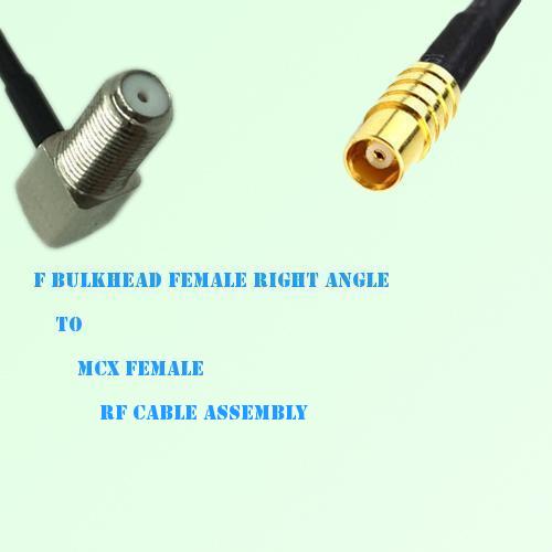 F Bulkhead Female Right Angle to MCX Female RF Cable Assembly