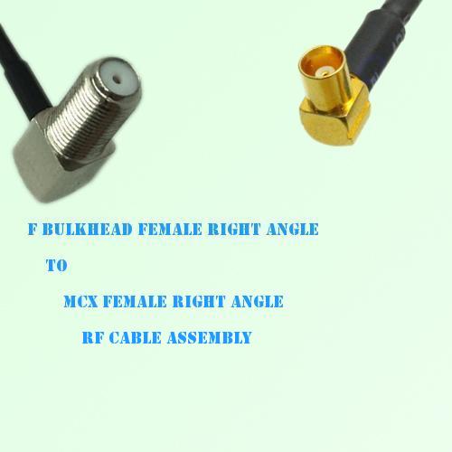 F Bulkhead Female R/A to MCX Female R/A RF Cable Assembly