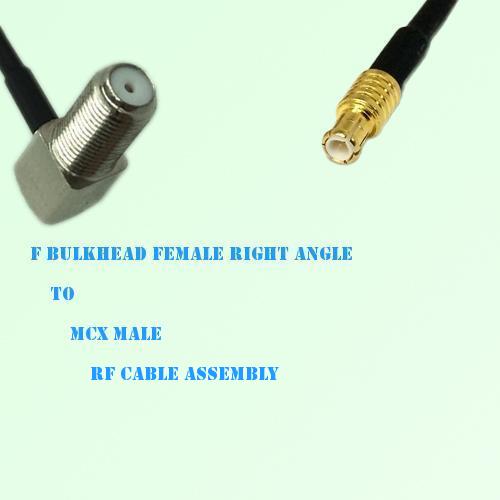 F Bulkhead Female Right Angle to MCX Male RF Cable Assembly