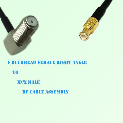 F Bulkhead Female Right Angle to MCX Male RF Cable Assembly F Bulkhead Female Right Angle to MCX Male RF Cable Assembly
