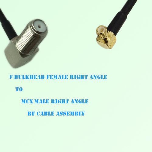 F Bulkhead Female R/A to MCX Male R/A RF Cable Assembly