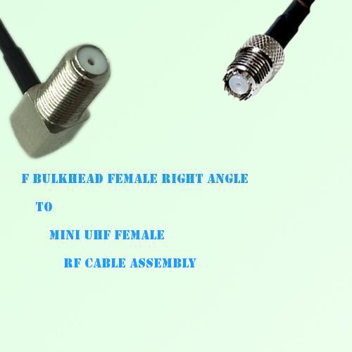 F Bulkhead Female Right Angle to Mini UHF Female RF Cable Assembly F Bulkhead Female Right Angle to Mini UHF Female RF Cable Assembly