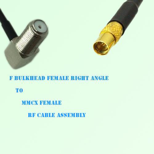 F Bulkhead Female Right Angle to MMCX Female RF Cable Assembly