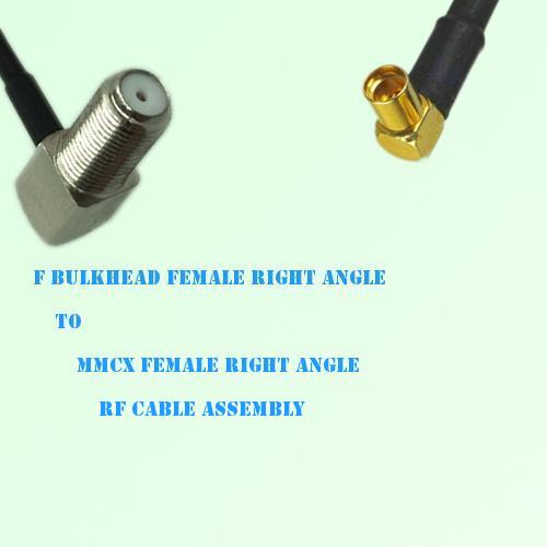 F Bulkhead Female R/A to MMCX Female R/A RF Cable Assembly