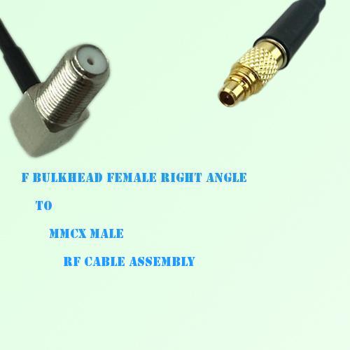 F Bulkhead Female Right Angle to MMCX Male RF Cable Assembly