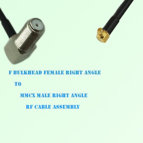 F Bulkhead Female R/A to MMCX Male R/A RF Cable Assembly
