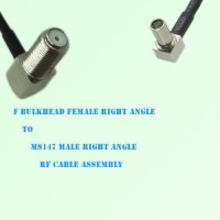 F Bulkhead Female R/A to MS147 Male R/A RF Cable Assembly