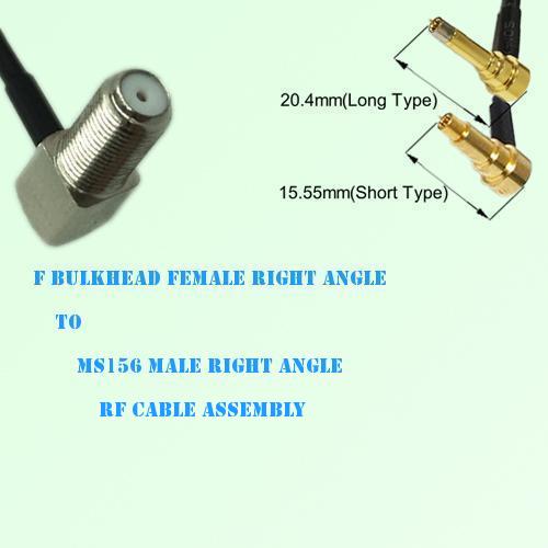 F Bulkhead Female R/A to MS156 Male R/A RF Cable Assembly F Bulkhead Female R/A to MS156 Male R/A RF Cable Assembly