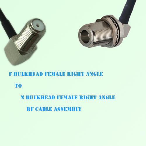 F Bulkhead Female R/A to N Bulkhead Female R/A RF Cable Assembly