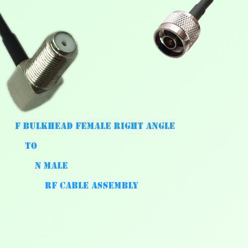 F Bulkhead Female Right Angle to N Male RF Cable Assembly