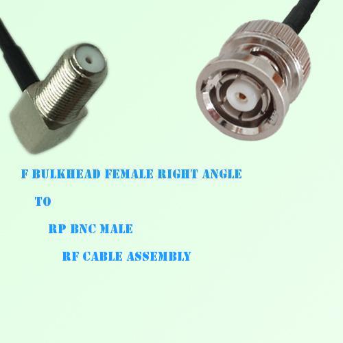 F Bulkhead Female Right Angle to RP BNC Male RF Cable Assembly F Bulkhead Female Right Angle to RP BNC Male RF Cable Assembly