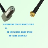 F Bulkhead Female R/A to RP MMCX Male R/A RF Cable Assembly