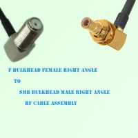 F Bulkhead Female R/A to SMB Bulkhead Male R/A RF Cable Assembly F Bulkhead Female R/A to SMB Bulkhead Male R/A RF Cable Assembly