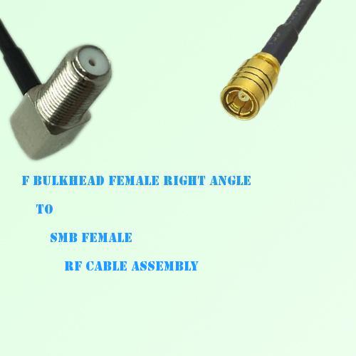 F Bulkhead Female Right Angle to SMB Female RF Cable Assembly F Bulkhead Female Right Angle to SMB Female RF Cable Assembly