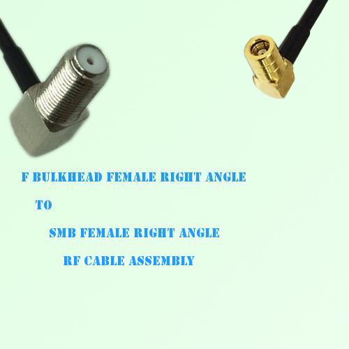 F Bulkhead Female R/A to SMB Female R/A RF Cable Assembly