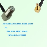 F Bulkhead Female R/A to SMB Male R/A RF Cable Assembly